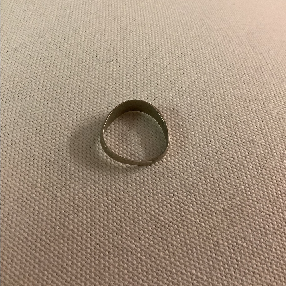 Antique Fine Solid Silver Floral Ring Adjustable - image 4